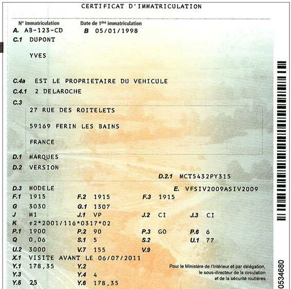 Carte grise Carte grise