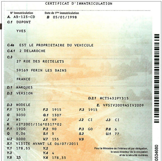 Carte grise Carte grise