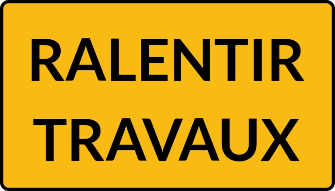 Panneau d’indication temporaire ralentir travaux