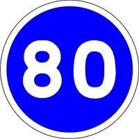 Panneau de vitesse minimum à 80 km/h sur autoroute