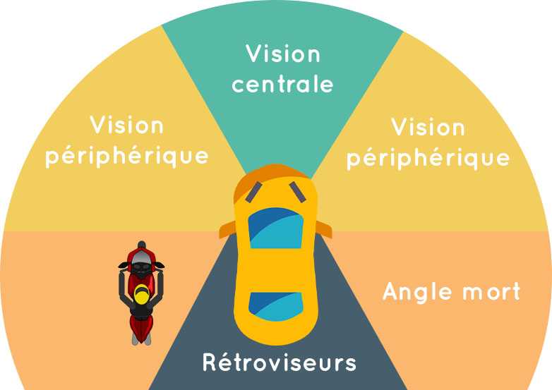 Les zones de vision du conducteur autour du véhicule Les zones de vision du conducteur autour du véhicule