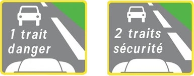 Panneau indiquant les distances de sécurité à respecter sur autoroute