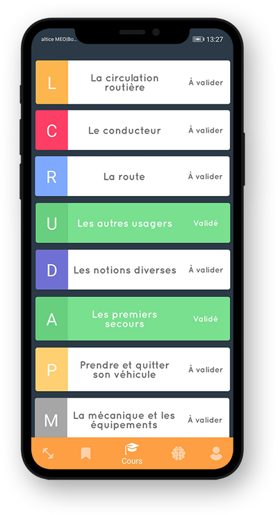 Application mobile Code de la route cours