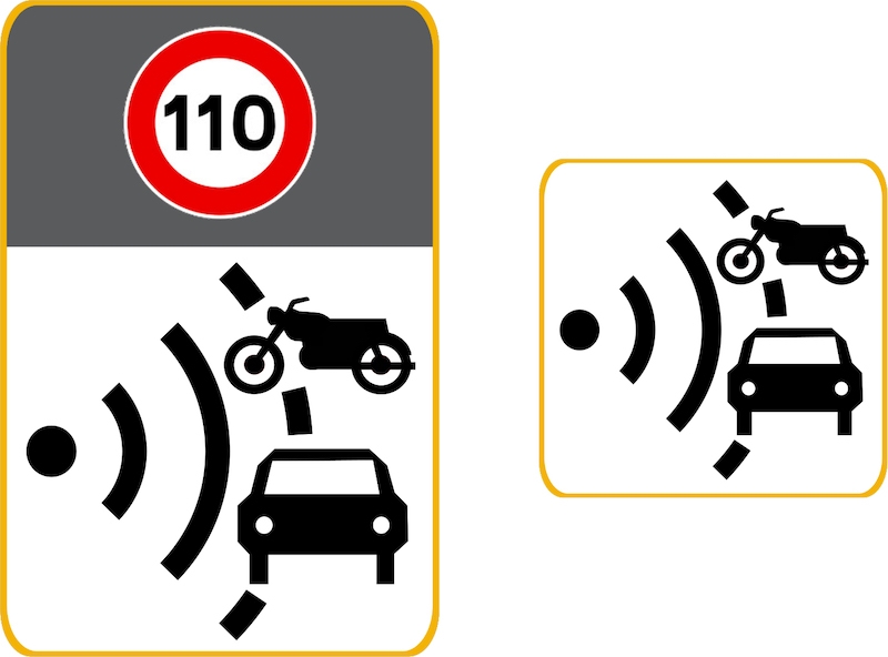 Nouveaux panneaux de présignalisation des radars de vitesse fixes