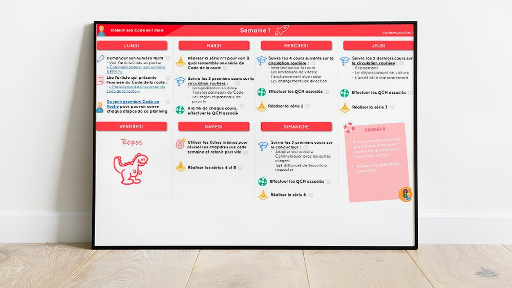 Première semaine du planning