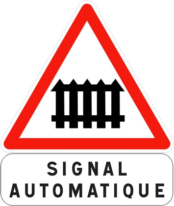 Panneau de passage à niveau avec demi-barrières automatiques