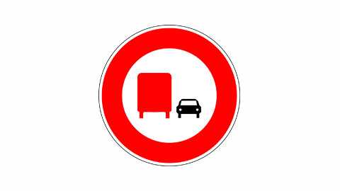 Panneau interdiction depasser camion