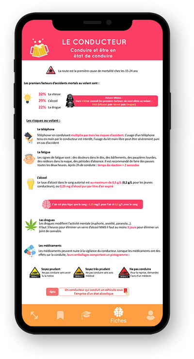 Application mobile Code de la route cours astuces mnémotechniques