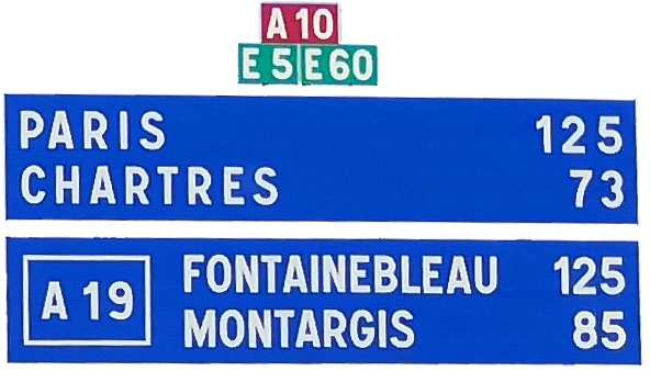 Panneau de confirmation sur autoroute