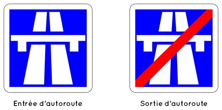Panneaux d’entrée et de sortie d’autoroute