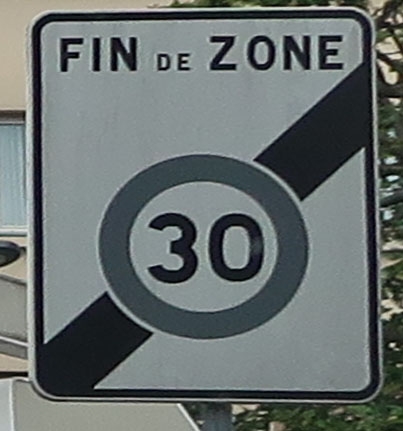 Panneau de fin de zone 30