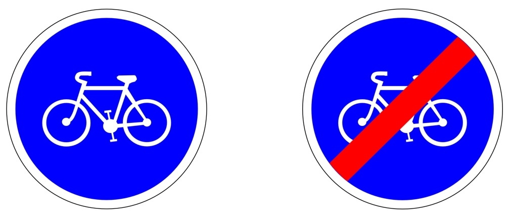 Panneaux de piste ou bande cyclable obligatoire