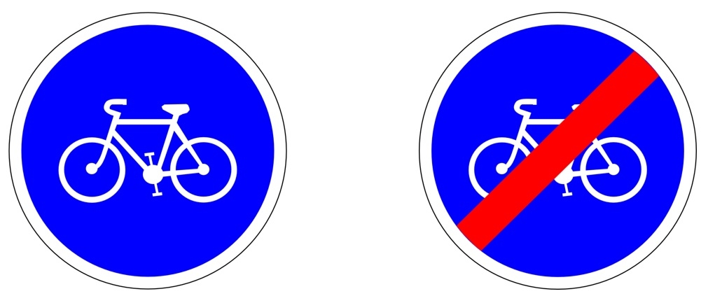 Panneau d’obligation d’une bande ou piste cyclable